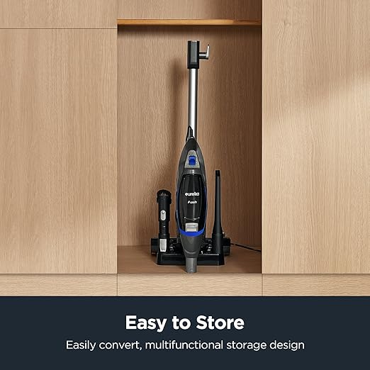 Eureka Corded Stick Vacuum Cleaner for Home Pet Hair Lightweight Vacuum Cleaner with Powerful Suction for Carpet Tile and Hard Floor Blue NES520BL 2-in-1 Flash Handheld Vac