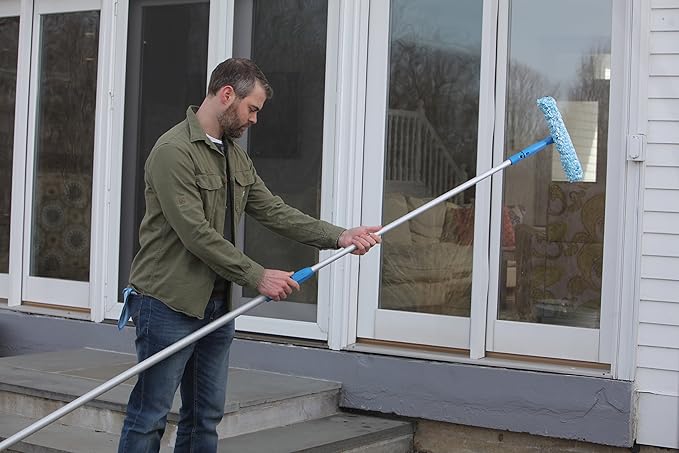 Unger Professional Connect &amp Clean 4 - 8 Foot Telescoping Extension Multi-Purpose Pole Window Cleaning Dusting