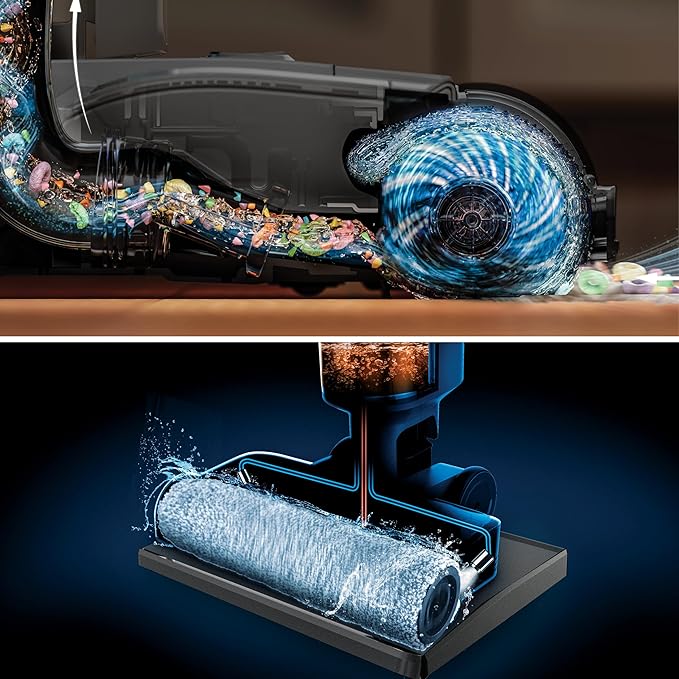Shark HydroVac MessMaster Wet Dry Corded Vacuum Cleaner 3-in-1 Multi-Surface Vacuum Mop &amp Self-Cleaning System Lightweight Powerful Suction for Hard Floors &amp Area Rugs Navy WD161