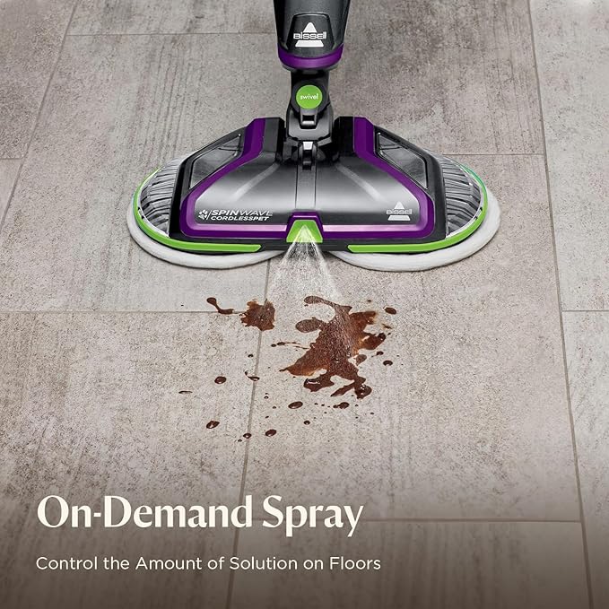 BISSELL® Spinwave Cordless Pet Hard Floor Spin Mop Cleaner 18V with washable mop pads for sealed hard floors 23157