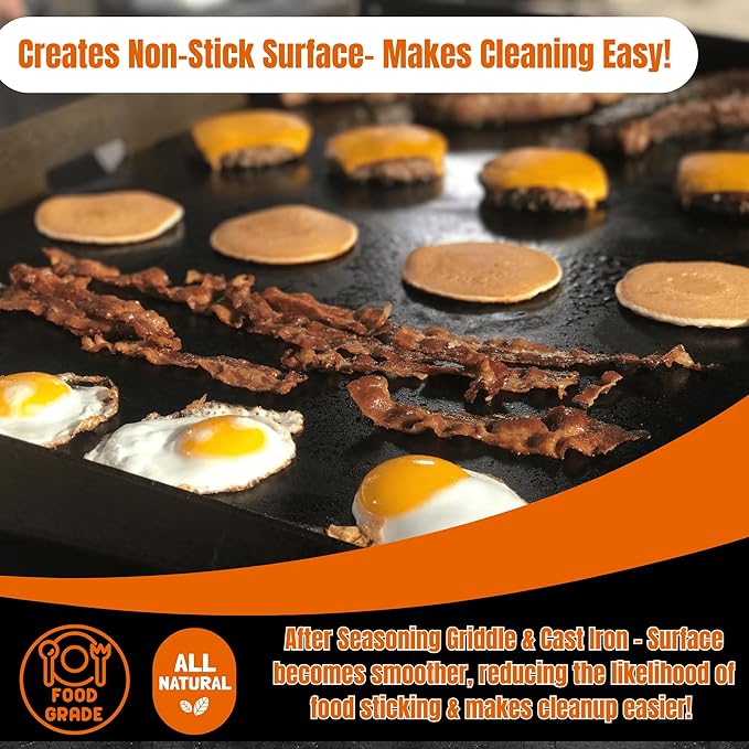 2 pack Griddle Seasoning &amp Cast Iron Conditioner (8oz) – Premium Oil &amp Wax Blend for Skillets Griddles Dutch Ovens &amp Flat Top Grills – Non-Stick Protection &amp Rust Prevention