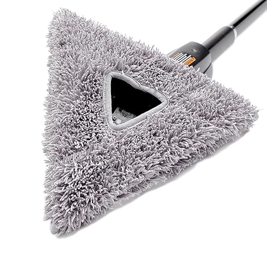 Unger Commercial Microfiber Indoor Glass Cleaning Kit - 11' Stingray Deluxe Refillable Cleaning Set - Extended Reach for Indoor Glass and Surfaces - SRKB7