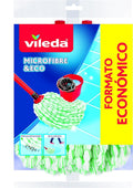 Vileda Microfibers Eco – Pack of 2 Mop Refills 100% Microfibre Great Cleaning and Absorbency Green and White