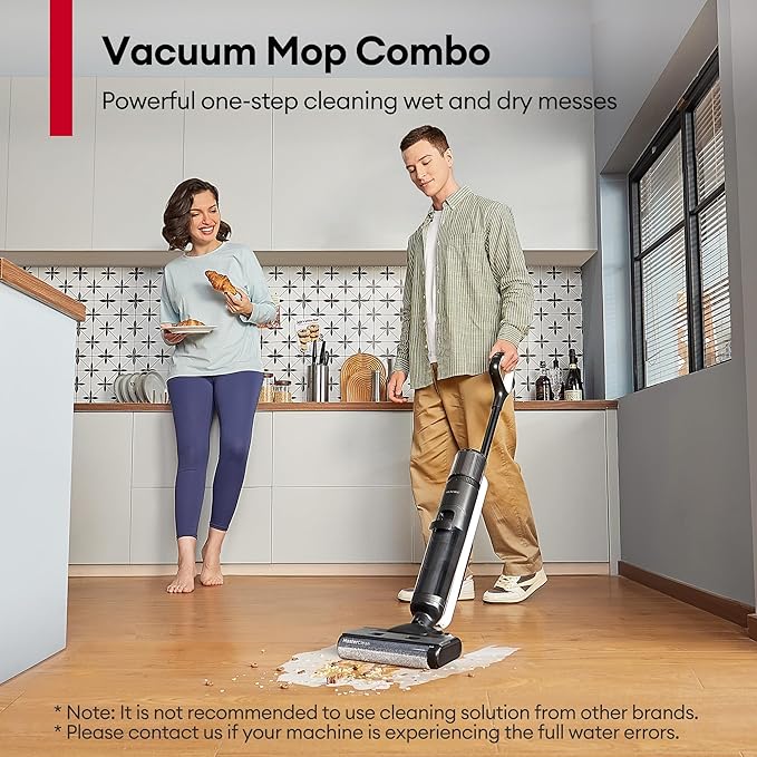Ultenic Wet Dry Vacuum Cleaner Cordless Vacuum Mop Combo with Self-Cleaning 50min Runtime Smart Mess Detection Edge Cleaning LED Display 3-in-1 Floor Cleaner Machine for Hard Floor AC1 Elite