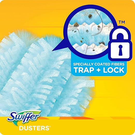Swiffer Refill Dusters Dust Lock Fiber Light Blue Unscented 10/Box 4 Box/Carton