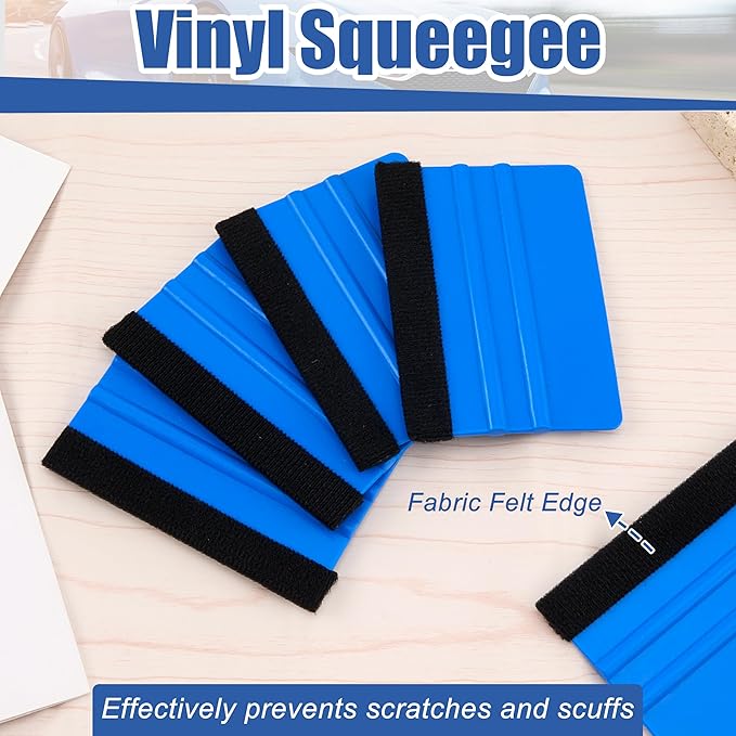 Tint Squeegee 30 Pcs Deformation-Resistant Vinyl Squeegee with Fabric Felt Edge and Removable Felt Pad Prevents Scratches and Scuffs 4x2.9 Inches for Window Tinting Car Film or Poster Application
