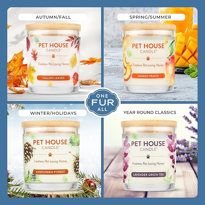 Pet House Candles Long Burning Scented Candles for Home Plant-Based 60 Hour Burn Time - Lilac Garden and Fresh Cut Roses 9 oz 2 Pack