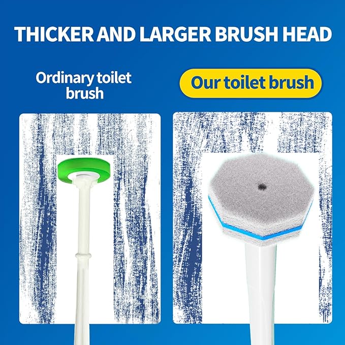 Disposable Toilet Brush Cleaning System with 50pcs Refills Pads Replacement Heads Toilet Cleaning Stick Wall Mounted Toliet Wand Kit Bathroom Maintenance Toilet Bowl Cleaner Wands Holder and Set