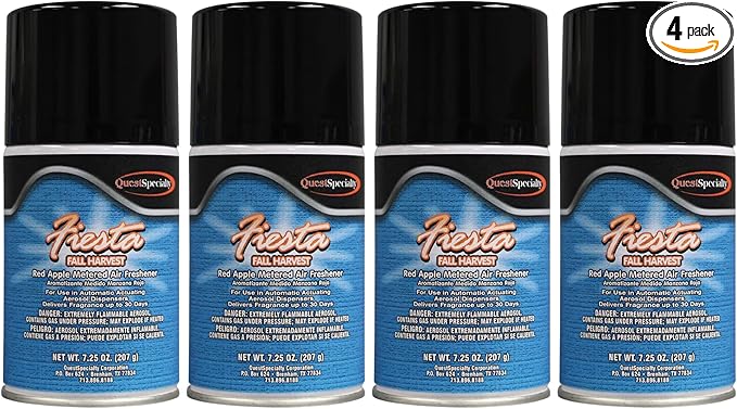 Quest 3790 FALL HARVEST Metered Air Freshener - Red Apple (4 Pack) Works in all metered dispensers