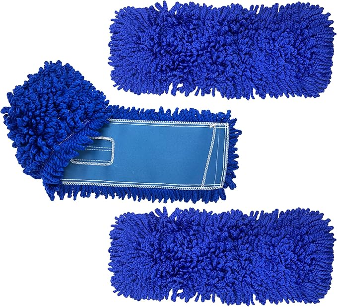 Kleen Handler 24 inch Microfiber Dust Mop | Medium Washable Commercial Mop Head Replacement Pack of 3