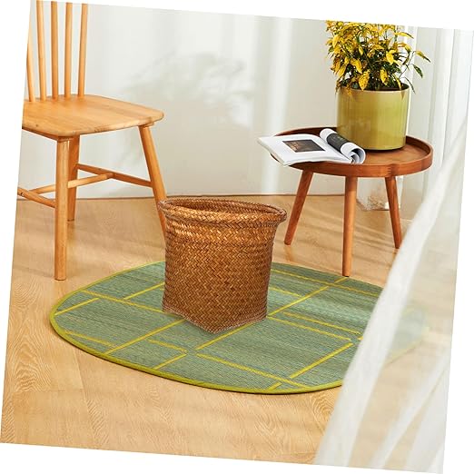 Zerodeko Handwoven Rattan Laundry Basket Medium Decorative Waste Basket for Bedroom and Office Storage Space Saving Sundries Organizer with Neatly Woven Edges