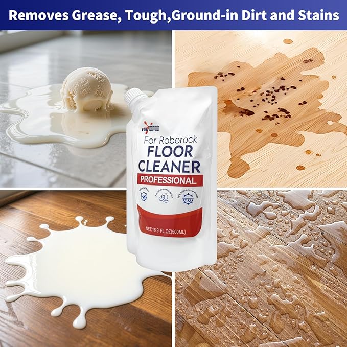 Floor Cleaning Solution 2 bags Refill Fresh Scent Compatible with Roborock Series &amp All Robot Vacuums Eco-Safe Streak-Free Formula for Hard Floors Pet &amp Kid Friendly
