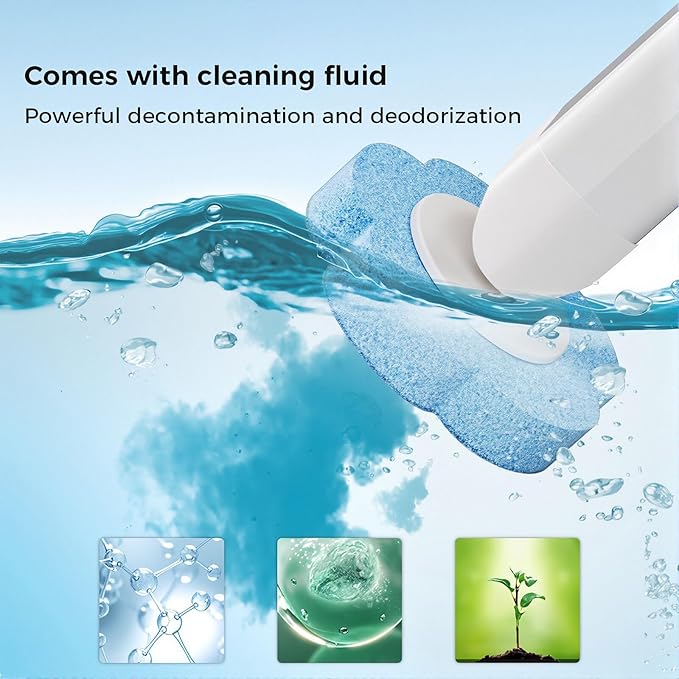 Disposable Toilet Cleaning System Toilet Brush with Holder and 18 Pre-Loaded Refill Heads Multi-Surface Cleaning Tool for Toilet Sink Bathroom Glass &amp Floor (Lavender)