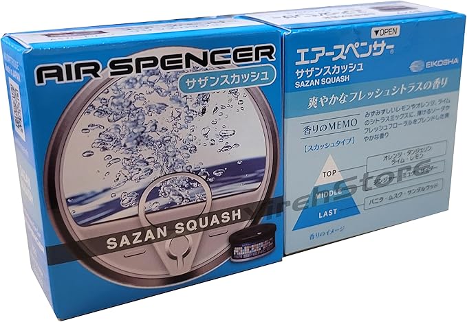 Air Spencer Cartridge Sazan Squash Scent Car Air Freshener Heavy Duty Last Long JDM Eikosha Japan (Pack of 5)