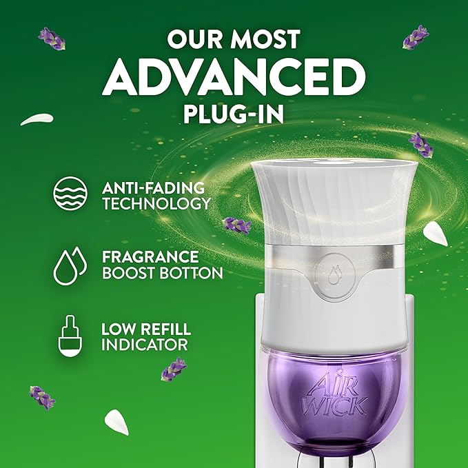 Air Wick Plug in Scented Oil Refill 10ct Lavender &amp Chamomile Air Freshener Essential Oils Eco Friendly