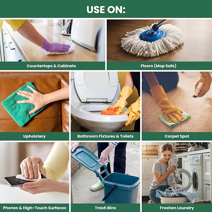 Naeterra- Refreshingly Clean | Tea Tree &amp Peppermint Cleaning Concentrate | Multi-Purpose Household Cleaner | Non-Toxic | Natural Ingredients | Versatile Use | Eliminates Odors | Eco-Friendly | 64