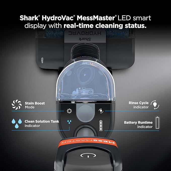 Shark | Wet Dry Vacuum Cleaner | Vacuum and Mop Combo | HydroVac MessMaster | 3-in-1 Self-Cleaning + Powerful Suction | 2 Brushrolls &amp 2 Solutions Included | Hardwood Floor &amp Area Rug Cleaner