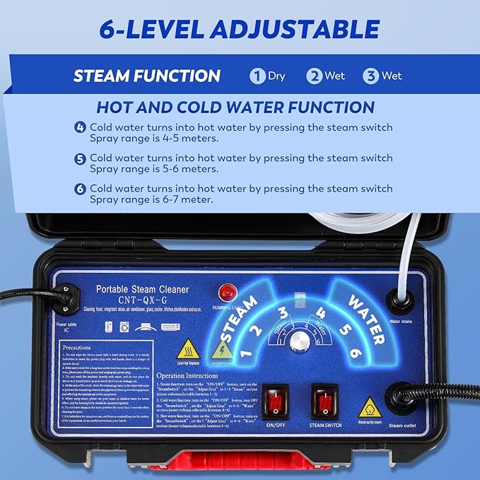 Moongiantgo Handheld Steam Cleaner 1700W High Pressure Steamer for Cleaning Chemical-Free Cleaning Machine for Home Use Bathroom Grout Tile Kitchen Grease Floor Gaps Auto Car Detailing (A)