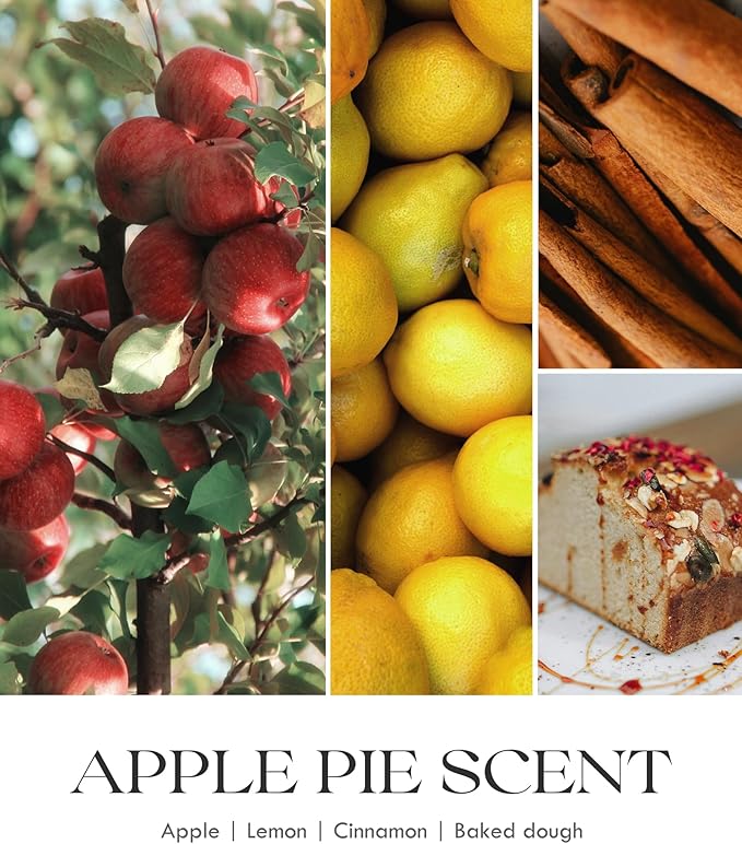 AOOVOO Apple Pie Scented Candles for Women - Aromatherapy Candle with Crystals Inside 10oz Soy Candles for Home Scented Birthday Gifts Valentines Day Candle for Women Mom
