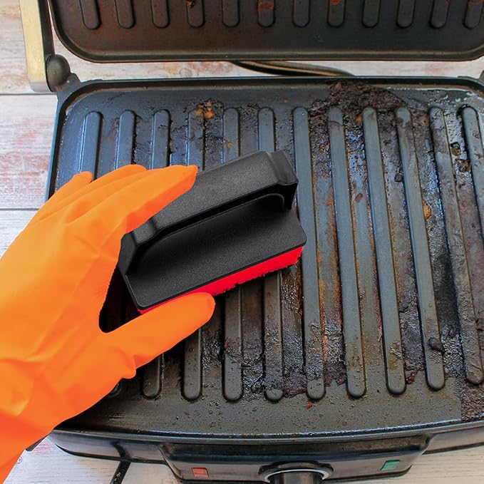 Griddle Cleaning Kit with Handled Scraper Shovel Cleaning Stones and 3 Scouring Pads Effective Grease Stain Removal for Flat Top Grill and Flat Top Grill Cleaner