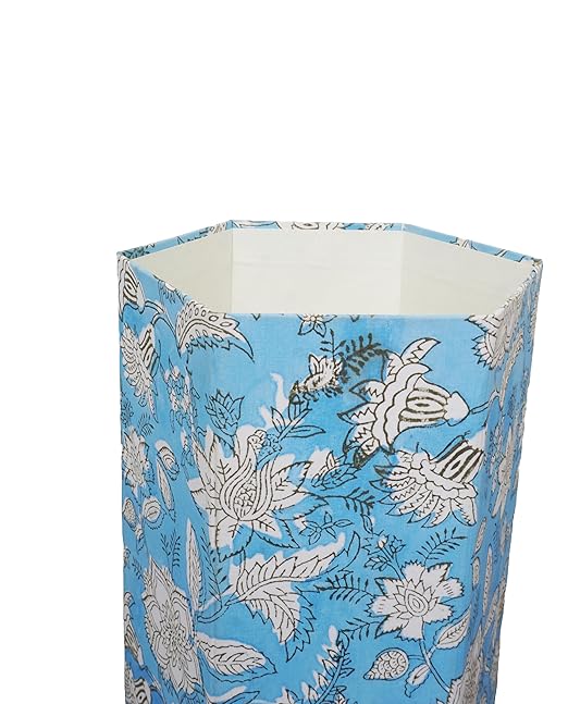 Handmade Cotton Paper Waste Basket Stylish Trash Can for Home or Office (1 Sky Blue)