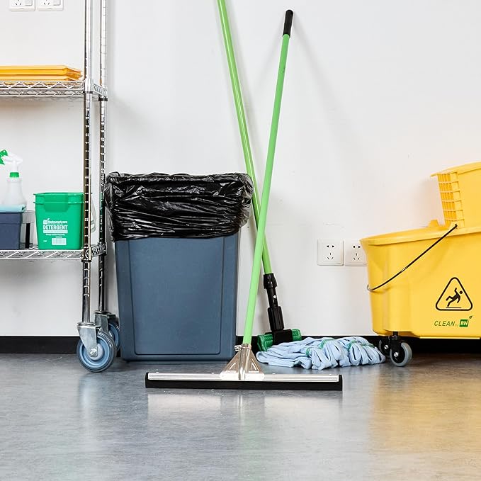 Restaurantware-SQUEEGEE ONLY: Clean Tek Professional 21.75 Inch Floor Squeegee 1 Broom With Double Rubber Blade - Handle Sold Separately Heavy-Duty Steel Wiper For Concrete Floor