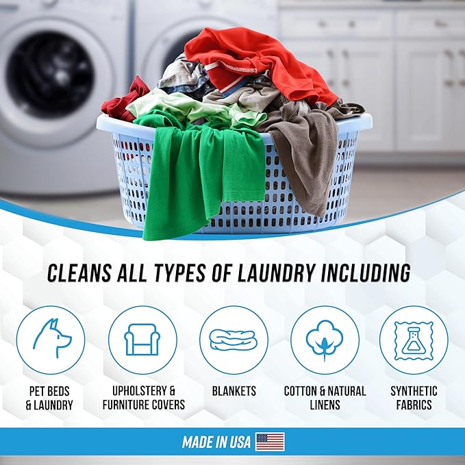 ACTIVE Enzyme Laundry Booster and Washing Machine Cleaner - Includes 2lbs Detergent Boosting Powder and 24ct Washing Machine Cleaning Tablets