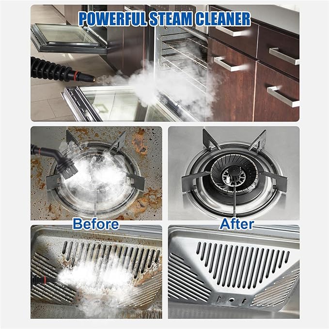 ZJchao Steam Cleaner 3 Bar 1050W High Temperature High Pressure Steam Cleaner Handheld Portable with 350ml Water Tank for Home Cleaning (US Plug)