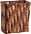 Yajuyi Trash Can Storage Basket Wastebasket Garbage Bin for Office Home Living Room Toilet Dark Brown