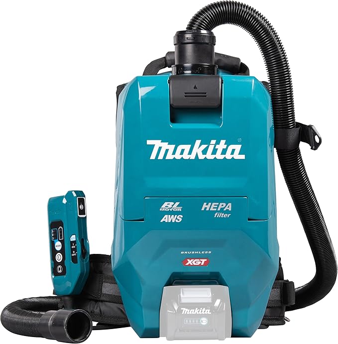 Makita VC009GZ01 Backpack Vacuum Cleaner 40 V max. with AWS (without Battery Without Charger) Petrol/Black