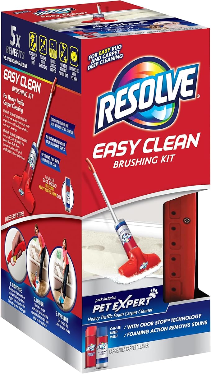 Resolve Pet Expert Easy Clean Carpet Foam Spray Refill 2 Piece Set Stain and Odor Remover Solution