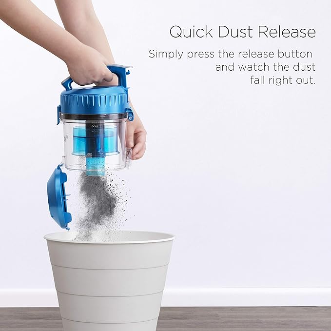 Eureka Bagless Canister Vacuum Cleaner Lightweight Vac for Carpets and Hard Floors w/Filter Blue Whirlwind NEN110B