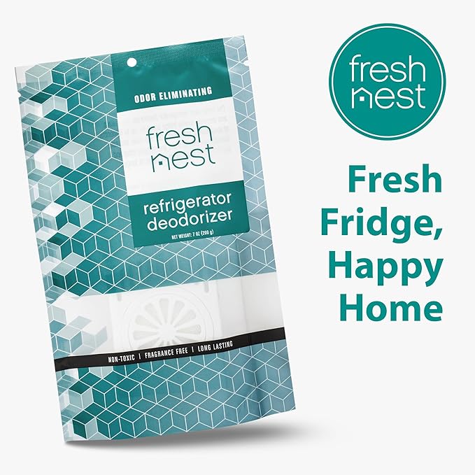 Refrigerator Deodorizer with Zeolites (4-Pack) - Odor Eliminator for Fridge &amp Freezer - Outshines Baking Soda and Bamboo Charcoal Bags - Long-Lasting &amp Safe