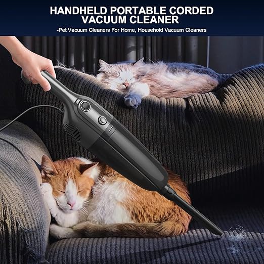 Vacuum Cleaners for Home - Corded Stick Vacuum Cleaner High Power Suction Vac for Pet Hair Carpet Hardwood Floor Household Hand Lightweight Handheld Portable Car Vac MC Black