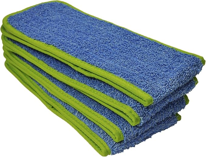 CleanAide Super Absorbent Microfiber Wet Mop Pad Refills with Hook &amp Loop Backing for Home &amp Commercial Use Washable &amp Reusable Pull Tab for Easy Removal Traps Dirt &amp Pet Hair 24