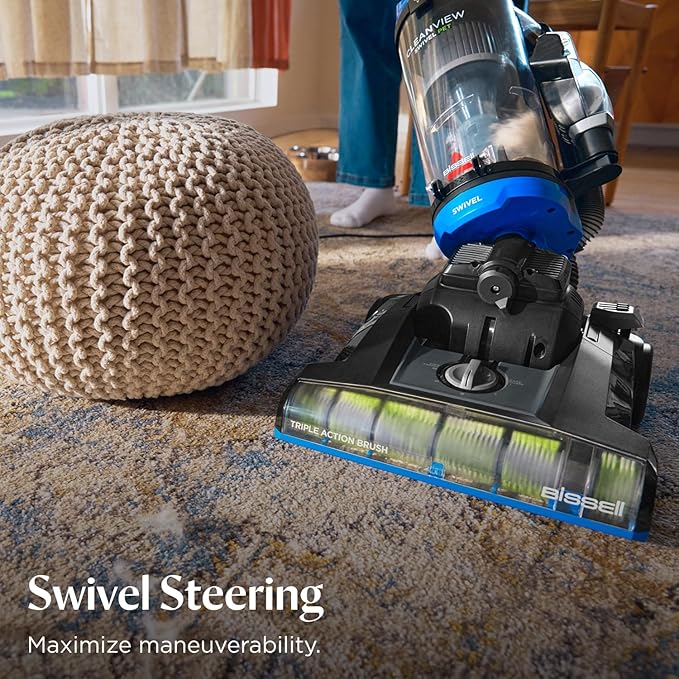 Bissell CleanView Swivel Vacuum with Triple Action Brush Roll Swivel Steering Extension Wand Easy-Empty Dirt Tank Multi-Cyclonic Suction System New 2024 Model