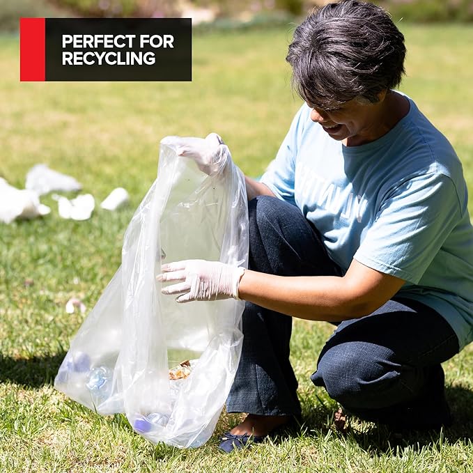 Stock Your Home Clear Trash Bags – 6-10 Gallon (1000 Pack) – Disposable Leak-Resistant Garbage Can Liners for Office Bathroom Deli Produce Dog Poop Cat Litter