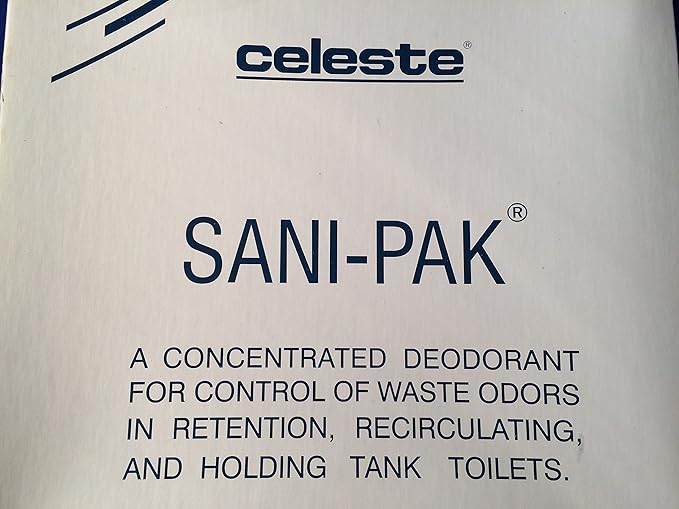 Celeste Sani-Pak Aircraft Lavatory Chemical Toilet Deodorant Biodegradable Packets 100ct {Rail Motor Coach Marine Recreational Vehicle RV and Portable Toilet}