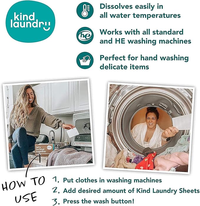 KIND LAUNDRY Detergent Sheets (Ocean Breeze) and Vegan Stain Remover Bar &amp Pre-Treater (5 oz)