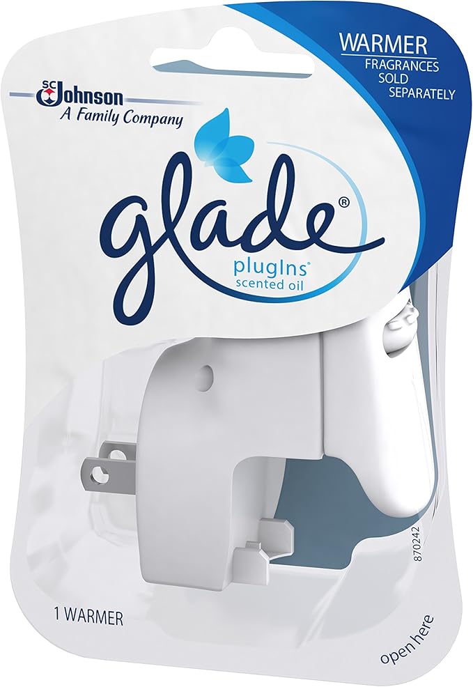 Glade PlugIns Refills Air Freshener Starter Kit Scented and Essential Oils for Home and Bathroom Clean Linen 4.02 Fl Oz 2 Warmers + 6 Refills