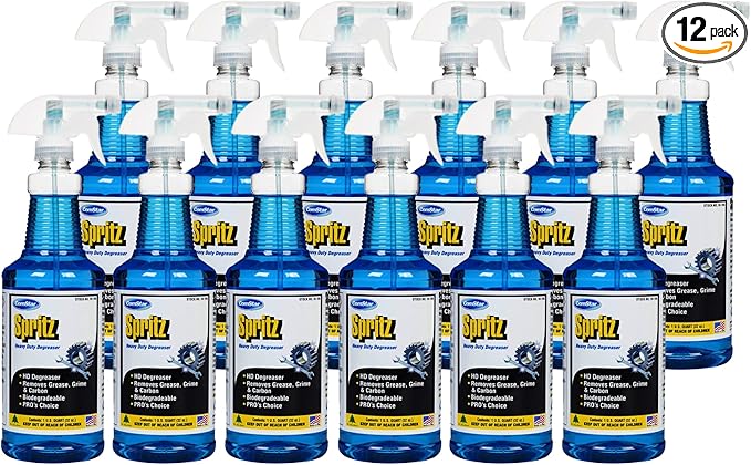 ComStar Spritz Heavy Duty Degreaser1 Quart Industrial Oil &amp Grease Cleaner Removes Carbon Dirt &amp Grime Ideal for Machinery Tools Floors &amp Household Surfaces Multi-Purpose Cleaning