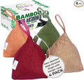 4 Pack Bamboo Charcoal Air Purifier Bags 200 Grams Each - Activated Charcoal Odor Absorber for Car Pets &amp Closet - Natural Freshener for Home Eco-Friendly &amp Reusable Charcoal Bags (Fall Colo