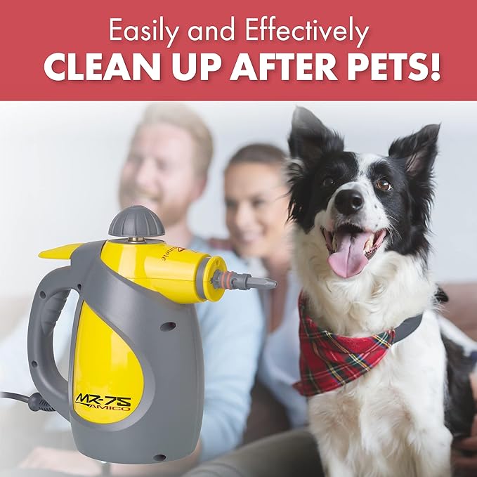 Vapamore MR-75 Amico Handheld Steam Cleaner Professional-Grade Italian-Designed Chemical-Free Portable Steam Cleaner for Pet Accidents Floors Tile Grout Auto Jewelry &amp More