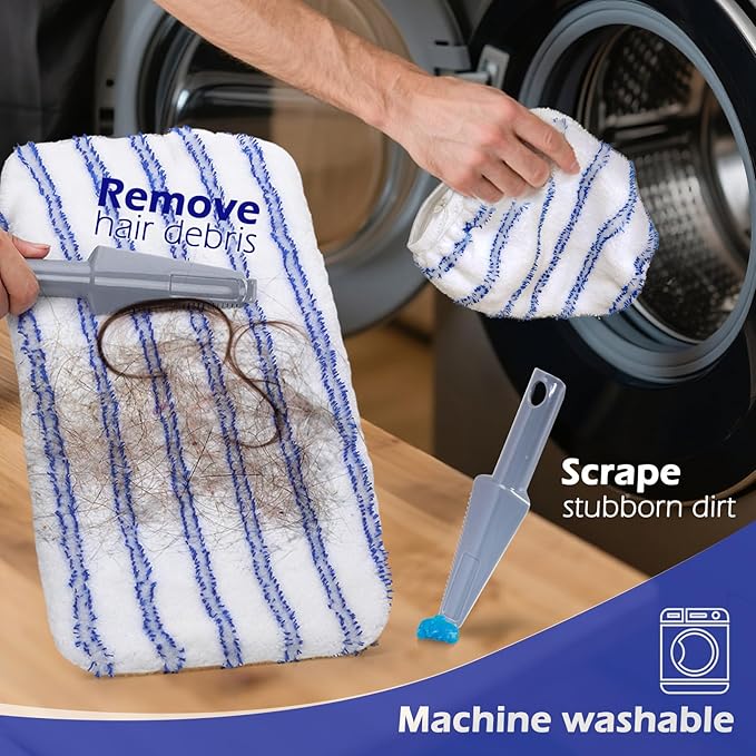 Masthome Microfiber MopLarge Surface Flat Mop with 5 Reusable PadsHardwood Floor Mops for Dry and Wet UseMicrofiber Mops for Floor Cleaning-1 Cleaning Scraper Included