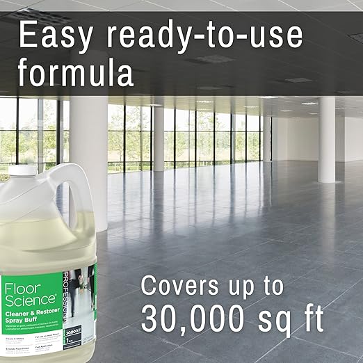 Diversey Floor Science CBD540458 Professional Cleaner and Restorer Spray Buff Cleans &amp Shines with Citrus Scent Ready-to-Use 1-Gallon (Pack of 4)