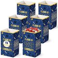Tinlade 6 Pack 2026 Blue and Gold Graduation Decoration 13 Gallon Disposable Trash Cans Class of 2026 Party Garbage Bins Large Waterproof Foldable Recycle Pop up Bins for Graduation Party School