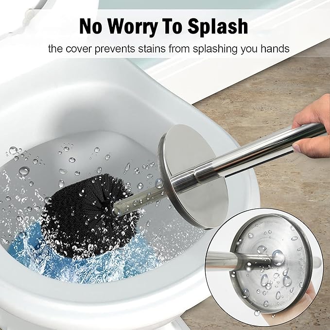 Vince Camuto Toilet Bowl Brush with Holder Durable Bathroom Cleaning Tool Modern Design for Easy Toilet Maintenance Bathroom Cleaner Brush for Efficient Cleaning and Hygiene