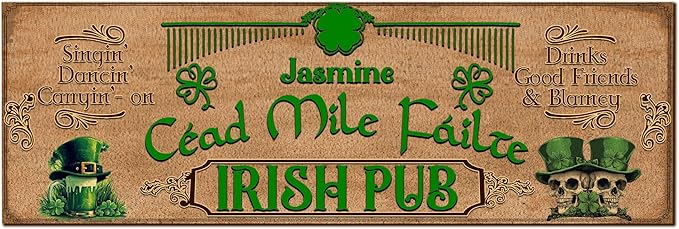 THUYPT Personalized Irish Bar Mat St Patrick's Day Decorations Kitchen Counter Irish Bar Dish Drying Mat Patrick's Lucky Shamrock Quick Drying Spill Mats (09)