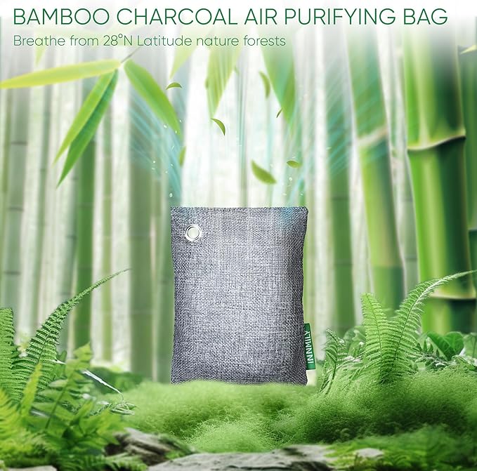 Activated Charcoal Odor Absorber Odor Eliminator for Strong OdorBamboo Charcoal Air Purifying Bags for Home Car Closet Pet Smoke Room Deodorizer (12 Packs Unscented)
