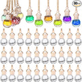 60 Pcs Hanging Car Air Freshener Car Diffuser Bottle Empty Glass Perfume Bottles Air Freshener Diffuser Bottle Pendant for Essential Oils Fragrance Aromatherapy Ornament Decor (Round Diamond)